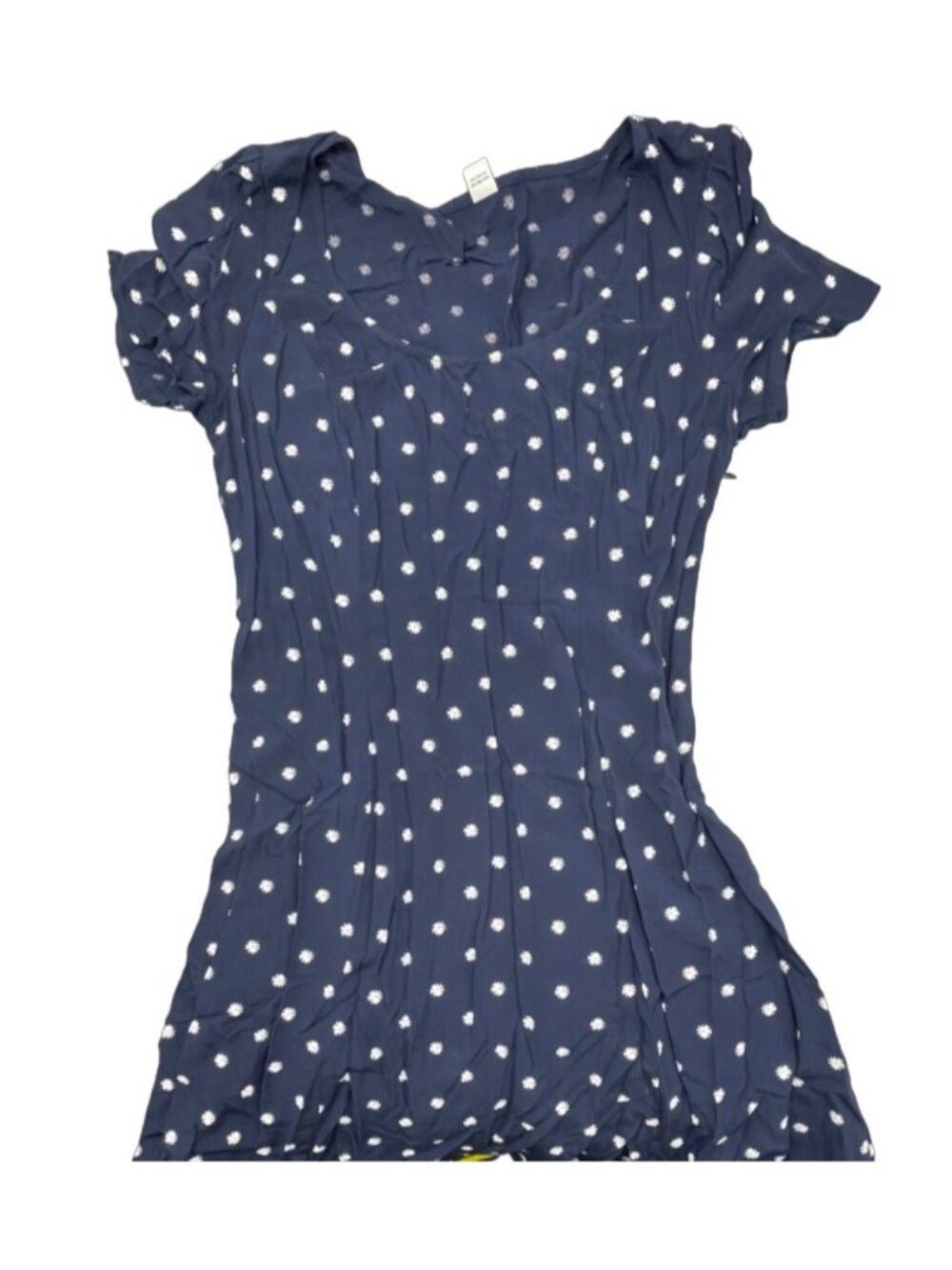 Old navy dress floral flowy elastic back knee high zipper shell blue medium READ